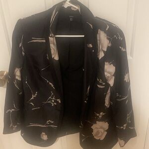 DREW Black and Cream Floral Blazer